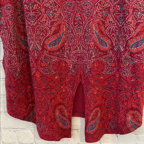 Lucky Brand Red Short Sleeve Blouse - Picture 6 of 7